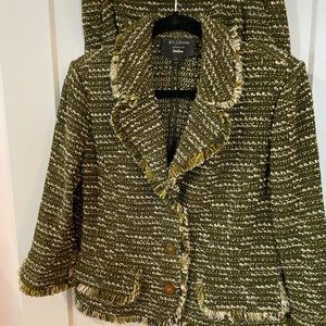 Green St. John suit - jacket and skirt- exquisite tailoring.